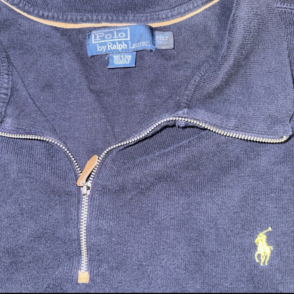 Polo Ralph Lauren Men's Quarter Zip Pullover Sweater Sz 3XLT Preppy Academia Dad